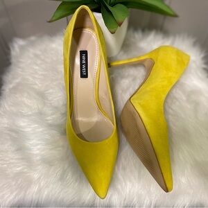 Nine West Yellow Suede Summer Stiletto Heel